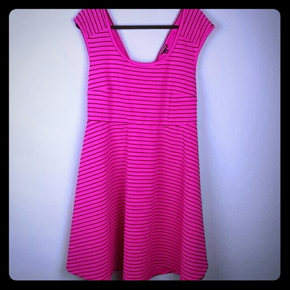 Torrid Pink Dress With Black Stripes